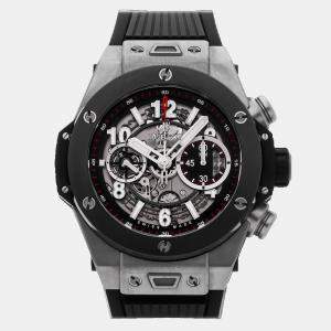 Pre Owned Hublot Big Bang Unico 411.NM.1170.RX Silver Titanium Automatic Men's Watches 45mm