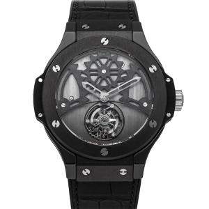 Hublot Black Ceramic Big Bang Tourbillon Limited Edition 305.CM.002.RX Men's Wristwatch 44 MM