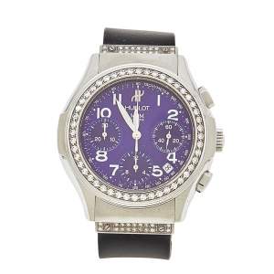 Hublot Blue Diamonds Stainless Steel Rubber MDM 1810.1.054 Men's Wristwatch 40 mm 