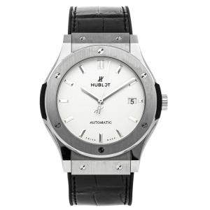 Hublot White Titanium Classic Fusion 511.NX.2611.LR Men's Wristwatch 45 MM