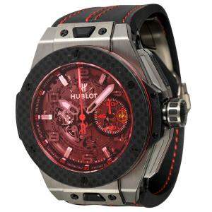 Hublot Red Titanium Unico Ferrari 401.NQ.0123.VR Men's Wristwatch 45.5 MM