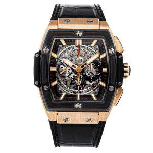 Hublot Silver 18K Rose Gold Spirit Of Big Bang King Gold 601.OM.0183.LR Men's Wristwatch 45 MM