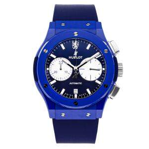 Hublot Blue Ceramic Classic Fusion Chronograph Chelsea Football Club Limited Edition 521.EX.7179.RX.CFC19 Men's Wristwatch 45 MM