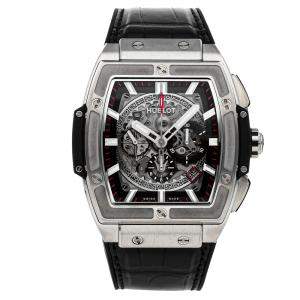 Hublot Silver Titanium Spirit Of Big Bang Chronograph 601.NX.0173.LR Men's Wristwatch 45 x 51 MM