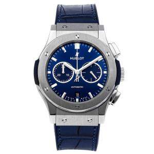 Hublot Blue Titanium Classic Fusion Chronograph 541.NX.7170.LR Men's Wristwatch 42MM