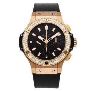 Hublot Black 18K Rose Gold Diamonds Big Bang Chronograph 301.PX.1180.RX.1104 Men's Wristwatch 44MM