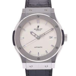 Hublot White Titanium Classic Fusion Automatic 542.NX.2610.LR Men's Wristwatch 42 mm