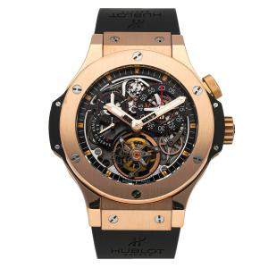 Hublot Black 18k Rose Gold Bigger Bang Tourbillon Limited Edition 308.PX.130.RX Men's Wristwatch 44 MM