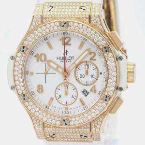 Hublot White 18k Rose Gold Ceramic Big Bang 301.PE.230.RW.174  Automatic Men's Wristwatch 48 mm