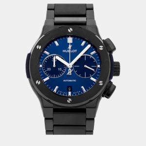 Hublot Blue Ceramic Classic Fusion 520.CM.7170.CM Automatic Men's Wristwatch 45 mm