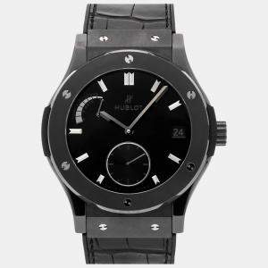 Hublot Black Ceramic Classic Fusion 516.CM.1440.LR Manual Winding Men's Wristwatch 45 mm