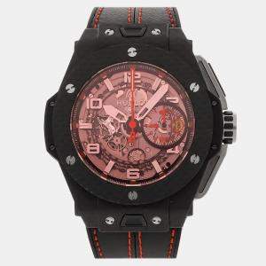 Hublot Red Carbon Fiber Big Bang Ferrari Automatic Men's Wristwatch 45 mm