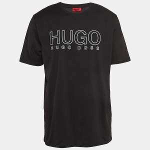 Hugo Boss Black Logo Print Cotton Crew Neck T-Shirt XL