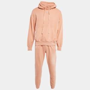 Hugo Boss Light Orange Cotton Knit Hoodie and Joggers Set S