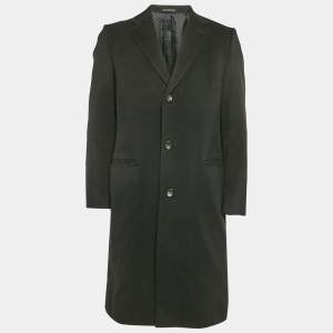 Boss Selection by Hugo Boss Black Cashmere Blend Felt Mid-Length Coat M