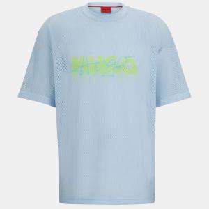 Hugo Boss Blue Printed Mesh Crewneck Dstaros T-Shirt M