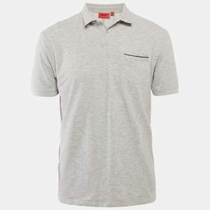 Hugo Boss Grey Jersey Polo T-Shirt L