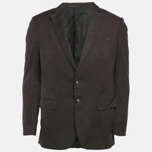 Pre Owned Boss By Hugo Boss Dark Grey Wool Single Breasted Blazer M