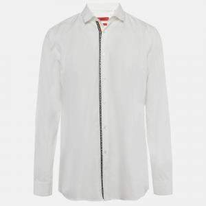 Pre Owned Hugo Boss White Cotton Extra Slim Fit Erondo Shirt XXL