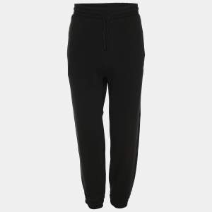 Pre Owned Hugo Boss Black Jersey Logo Embroidered Jogger Pants XL