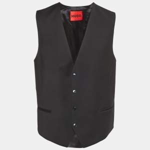 مملوكة مسبقًا Hugo Hugo Boss Black Wool Vest 3XL