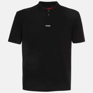 Pre Owned Hugo Boss Black Piqué Knit Polo Dangula T-Shirt S