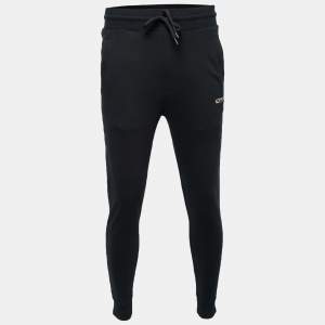 Hugo Boss Black Cotton Logo Embroidered Joggers S