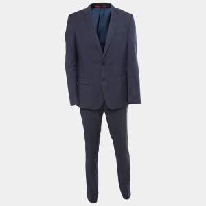 Hugo Boss Navy Blue Wool Single-Breasted Suit XL
