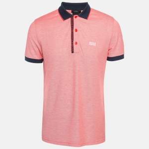 Hugo Boss Pink Pima Cotton Polo T-Shirt L