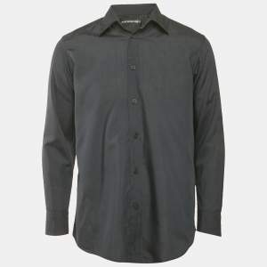 Issey Miyake Men Black Crepe Pintucks Detail Shirt S