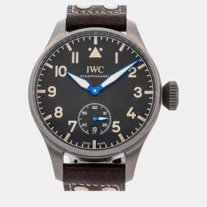 IWC Black Titanium Big Pilot's IW5103-01 Manual Winding Men's Wristwatch 48 mm