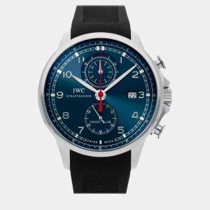 IWC Blue Stainless Steel Portugieser IW3902-13 Automatic Men's Wristwatch 45 mm