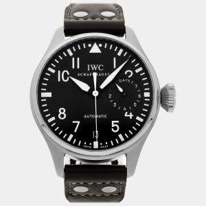 IWC Black Stainless Steel Big Pilot's Automatic Men's Wristwatch 46 mm