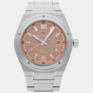 IWC Pink Stainless Steel Ingenieur IW3227-11 Automatic Men's Wristwatch 42 mm