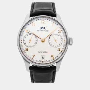 IWC Silver Stainless Steel Portugieser IW5007-04 Automatic Men's Wristwatch 42 mm