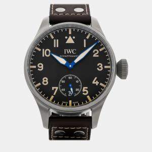 IWC Black Titanium Big Pilot's IW5103-01 Manual Winding Men's Wristwatch 48 mm