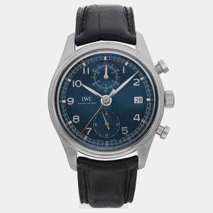 IWC Blue Stainless Steel Portuguese IW390406 Automatic Men's Wristwatch 42 mm