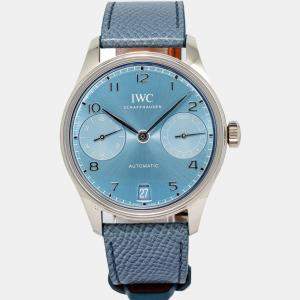 IWC Portugieser IW501708 Automatic Blue 18k White Gold Men's Wristwatch 42mm