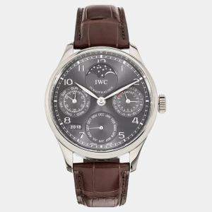 IWC Portugieser IW502218 Automatic Grey 18k White Gold Men's Wristwatch 42 mm