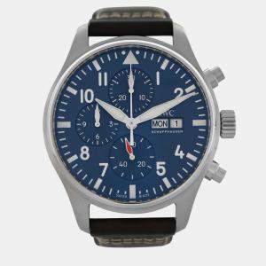 Pre Owned IWC Pilot's IW378003 Automatic Blue Stainless Steel Men's Wristwatch 43 mm