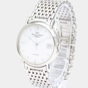 IWC White Stainless Steel Portofino IW351318 Automatic Men's Wristwatch 34 mm