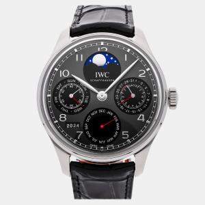 IWC Grey Stainless Steel Portugieser  Automatic Men's Wristwatch 44 mm