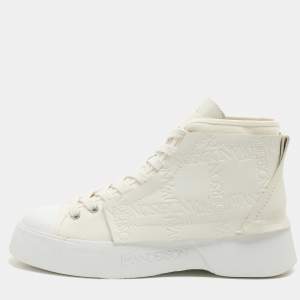 J.W.Anderson White Canvas Leather High Top Sneakers 44