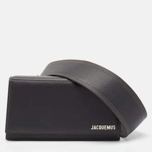 Jacquemus Black Leather Le Bambino Homme Bag