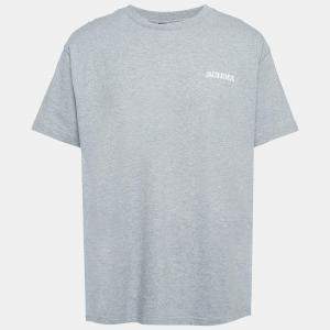 Jacquemus Grey Cotton Knit Crew Neck T-Shirt XL