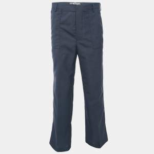 Jacquemus Navy Blue Wool Straight Leg Le Meunier Trousers M