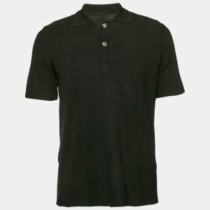 Jacquemus Black Knit Logo Detail Polo T-Shirt XS