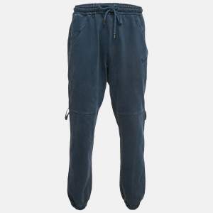 Jacquemus Navy Blue Logo Embroidered Cotton Knit Trackpants L