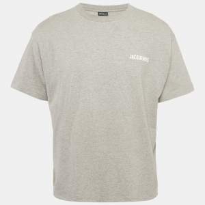 Jacquemus Grey Cotton Crew Neck T-Shirt XXL