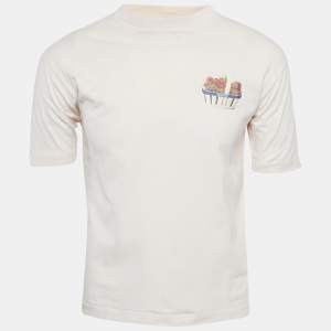 مملوكة مسبقًا Jacquemus Pink Floral Print Jersey Crewneck T-Shirt XS